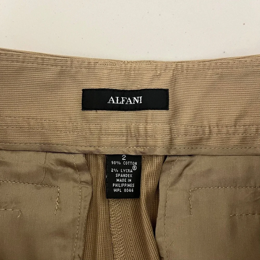 Alfani Women Khaki Ongoing‎ Bedford Dress Pants P30206K194 Size 2 New